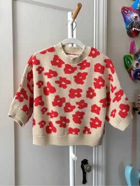 Pattie Sweater in Red Flower, S